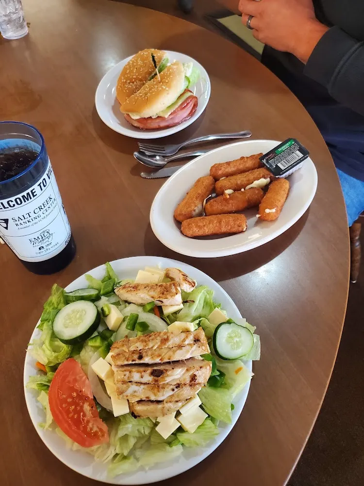 Cheese Sticks and Grilled Chicken Salad